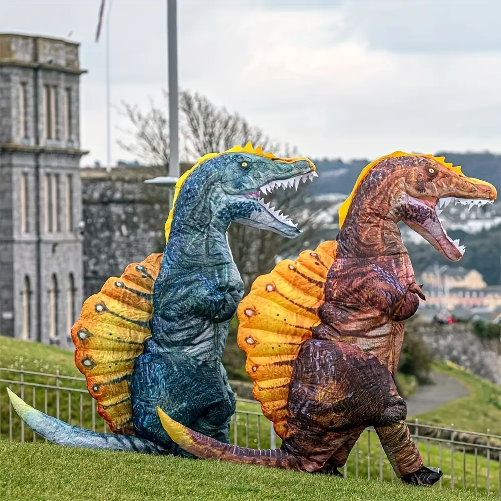 Costume dinosaure gonflable adulte avec ventilateur intégré – style stégosaure – Image 5