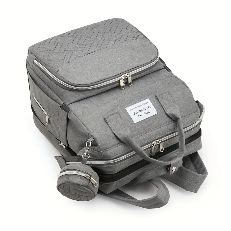 Sac à dos à langer pratique et élégant – compartiments multiples, fermeture zippée – Image 8