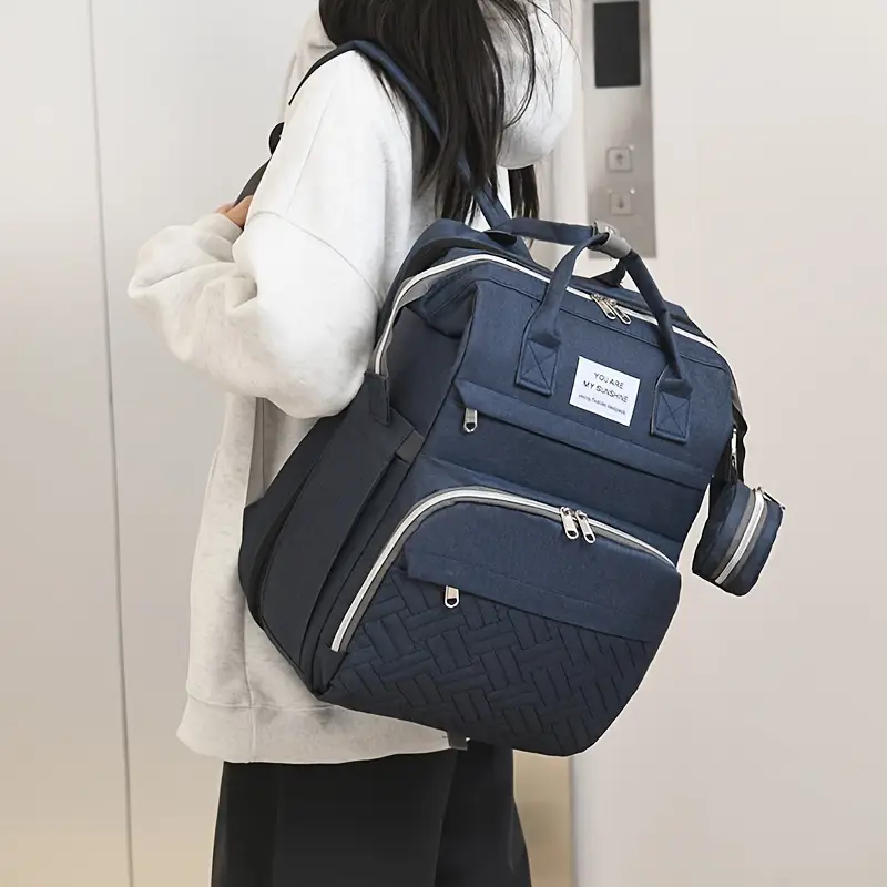 Sac à dos à langer pratique et élégant – compartiments multiples, fermeture zippée – Image 7