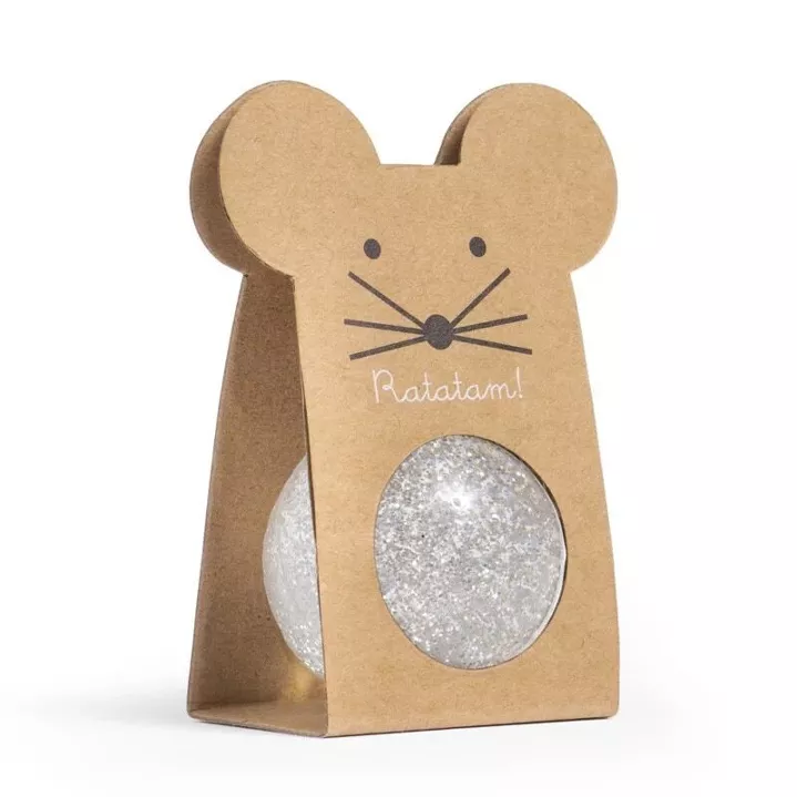 Balle rebondissante souris argent | 43 mm