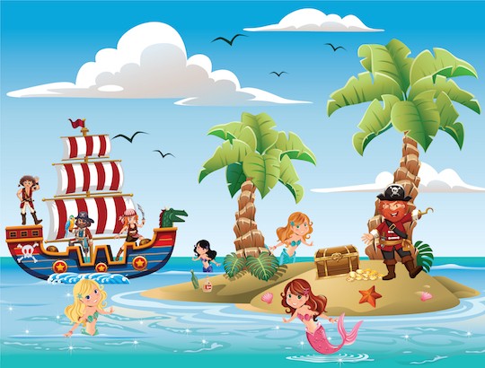 Chasse au trésor des pirates & sirènes (6-7 ans)