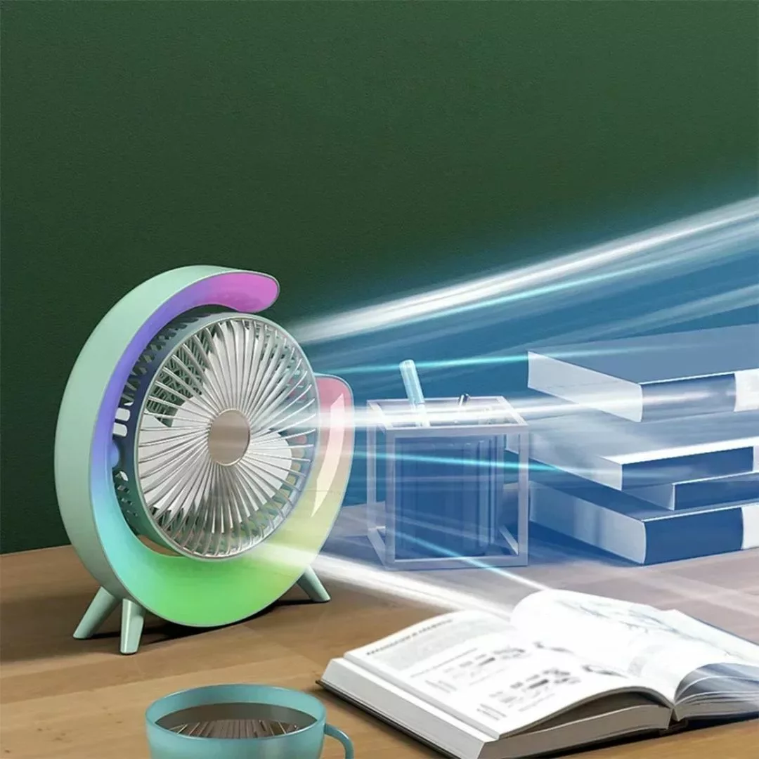 Ventilateur led coloré portatif ambiance jardin – rafraîchit en été avec style – idéal terrasses & soirées extérieures – Image 6